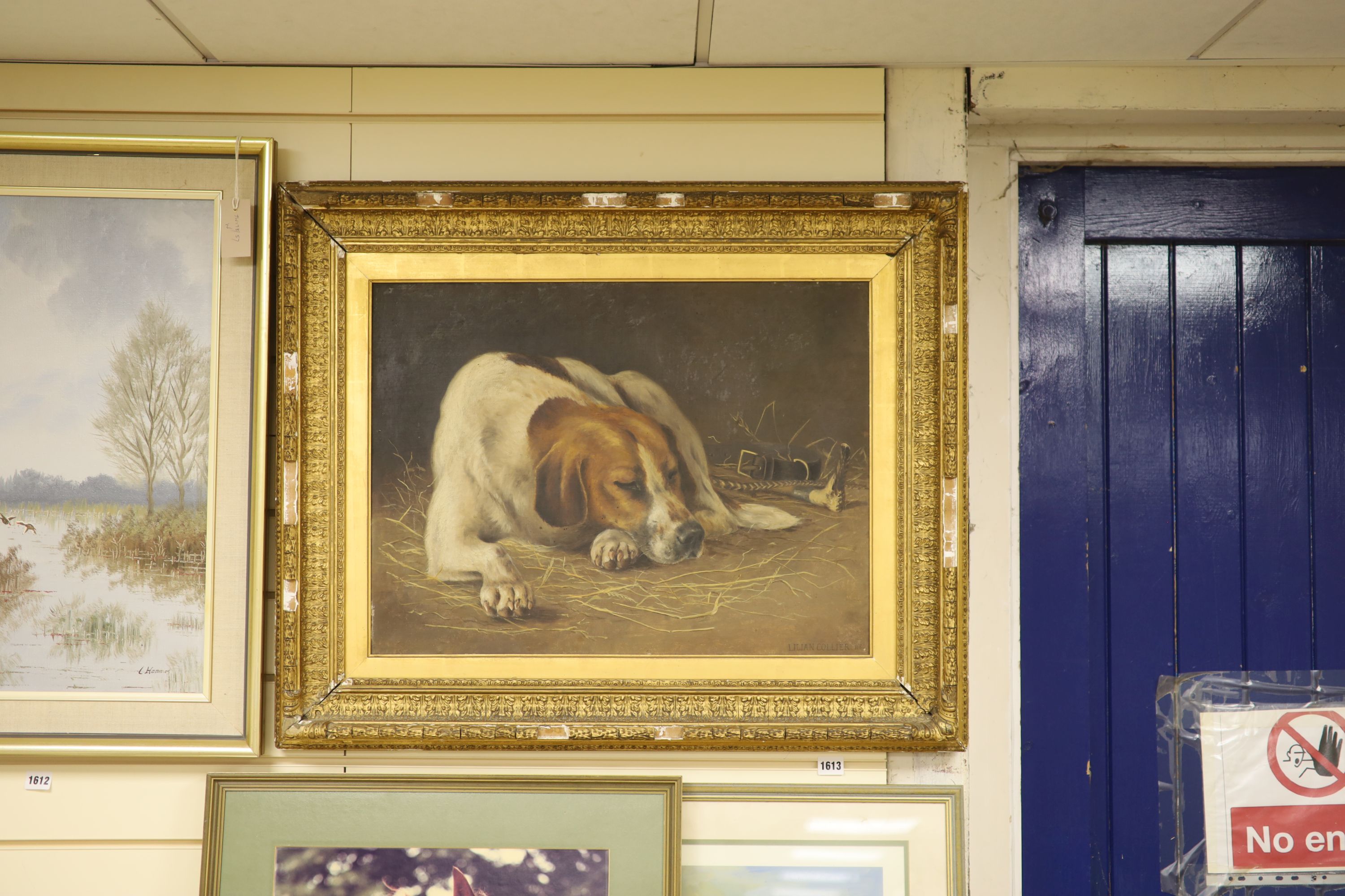 Lilian Collier (Exh.1880-1883), oil on canvas, 'No. 1, Champion, a member of the Lamerton Hunt', 45 x 60cm
